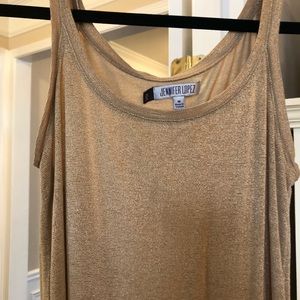 Gold shimmer tank top Jennifer Lopez